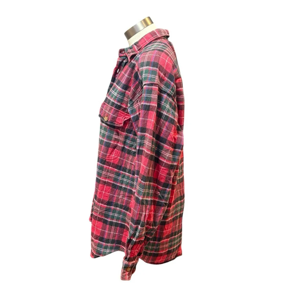 NWT Urban Renewal Womens Shirt Plaid Button Up Flannel Cotton Upcycled Vtg Sz. L - Picture 5 of 6